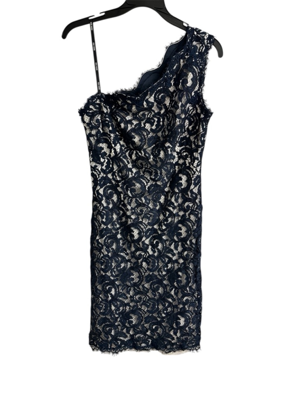 Tadashi Shoji Navy One-Shoulder Lace Sheath Dress